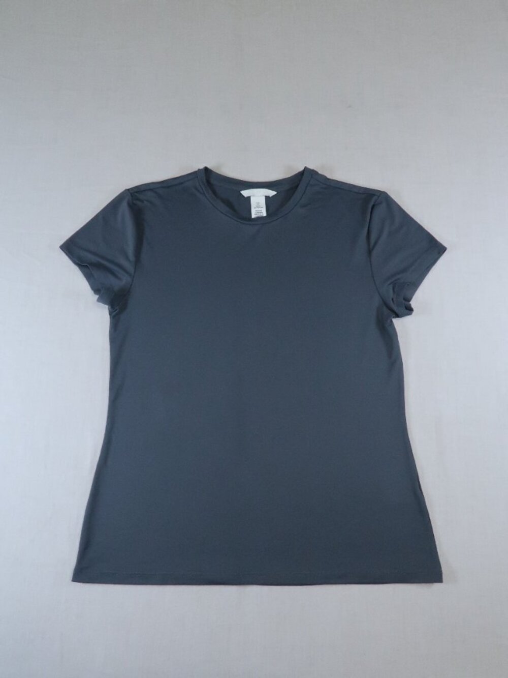 H&M Women’s Gray Stretchy Crewneck T Shirt Large Fitted Basic Tee